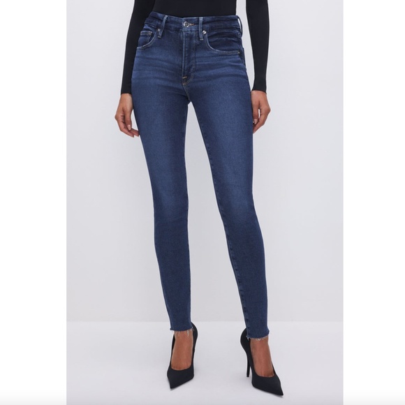 Good American Dark Blue Good Legs Skinny Jeans, Size 14 / 32 Organic Cotton - Picture 8 of 9